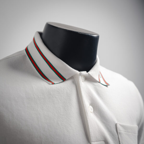 Gucci Lido Collection Lettered Collar Polo Shirt - Image 6