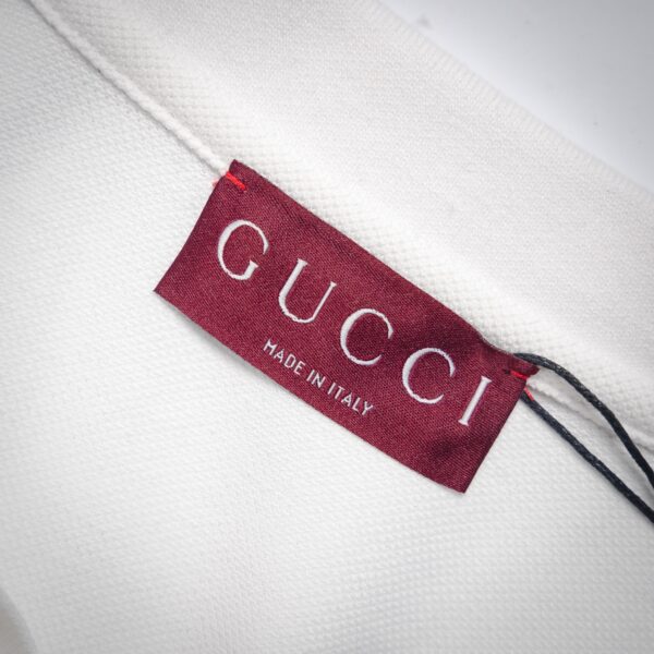 Gucci Lido Collection Lettered Collar Polo Shirt - Image 9