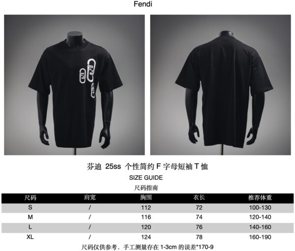 Fendi 25SS Minimalist F-Letter T-Shirt - Image 11