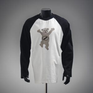 WE11DONE Popular Data Version Velvet Bear Patchwork Color-Blocked Raglan Sleeve T-Shirt