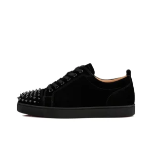 Christian Louboutin Louis Junior Spikes Sneakers Black | Iconic Spiked Sneaker with Red Sole Luxury |