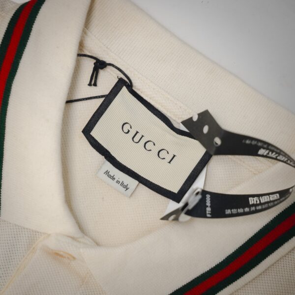 GUCCI Pocket Embroidered Logo Short Sleeve Polo Shirt - Image 9