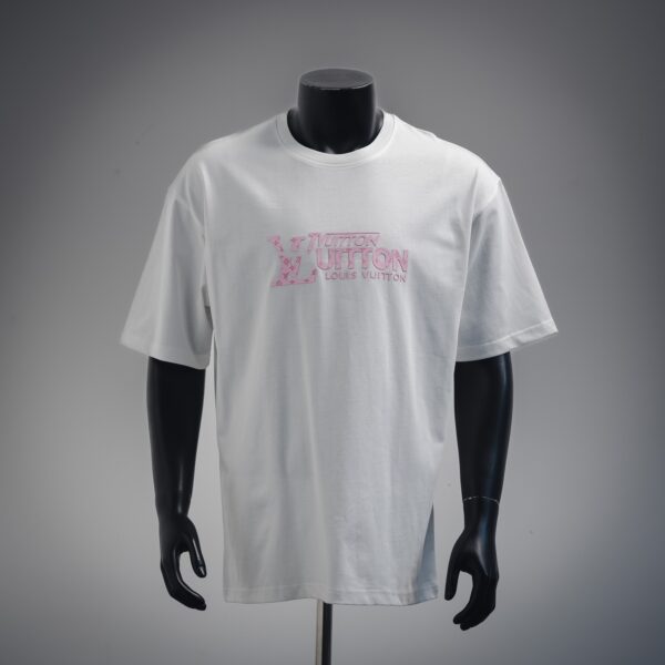 Louis Vuitton 25SS Pink Letter Logo Short Sleeve T-Shirt