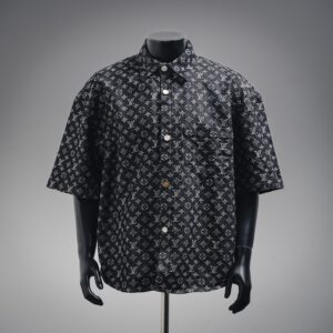Louis Vuitton FA Full Print Pearl Button Monogram Denim Short Sleeve Shirt